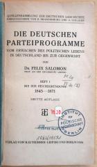 M 20 119-1(3);M 20 119-2(3);M 20 119-2(4) ;; ;;: Die deutschen Parteiprogramme vom Erwachen des politischen Lebens in Deutschland bis zur Gegenwart; Hefte 1, 2, 3 (1924, 1926)