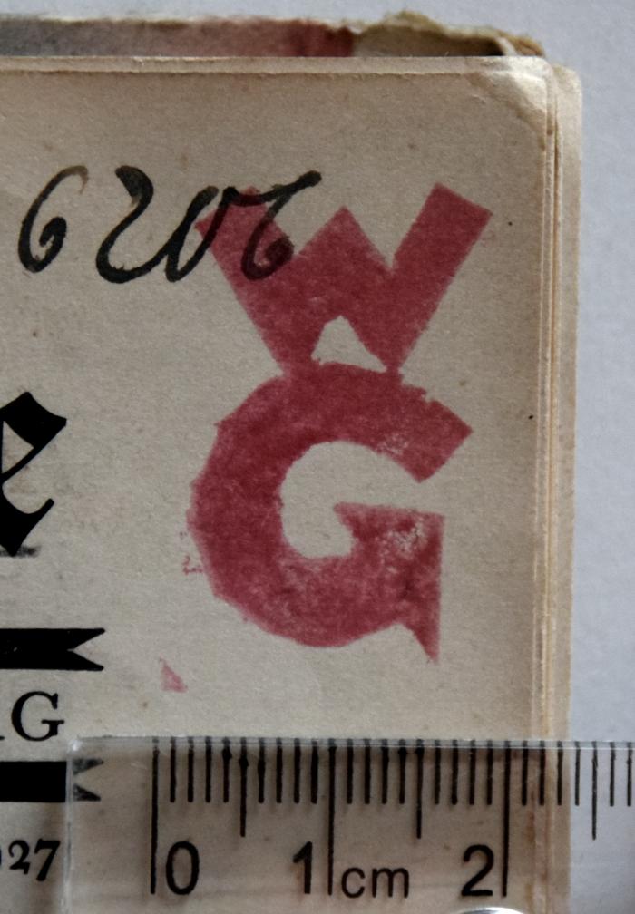 - (unbekannt), Stempel: Monogramm; 'WG'. 