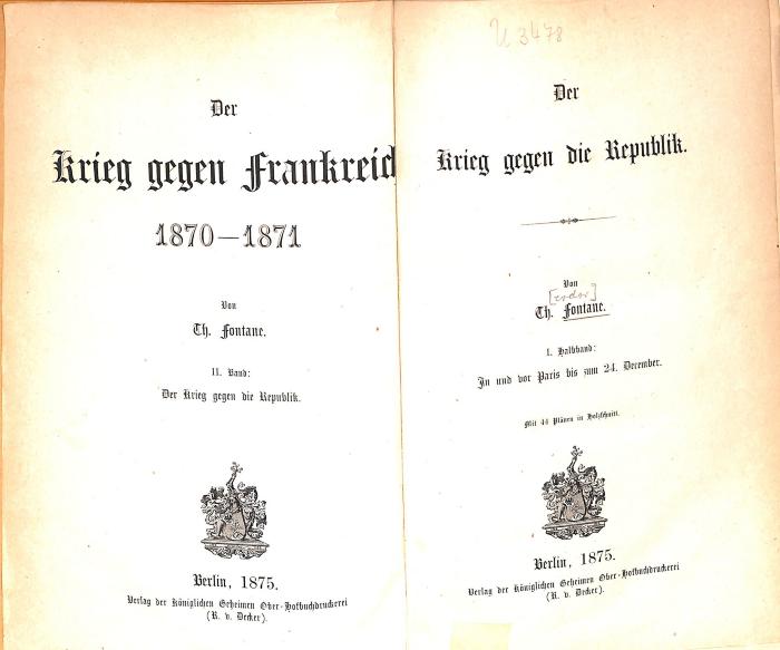 Gesch 239/22 : 2,1 : Der Krieg gegen Frankreich 1870-1871, Bd. 2: Der Krieg gegen die Republik, 1. Halbband. (1875)