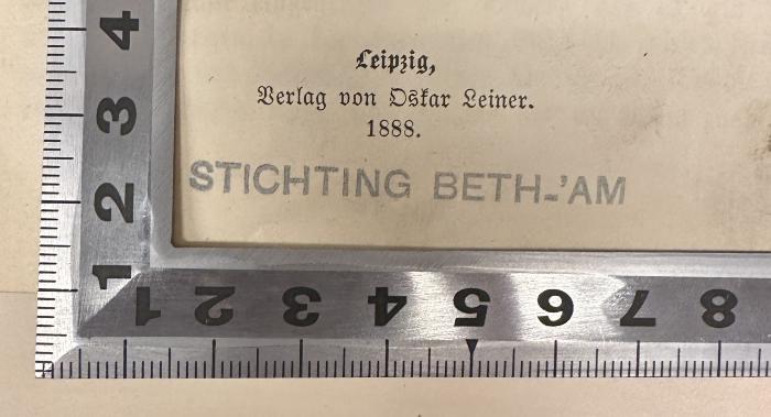 - (Stichting Beth-'Am), Stempel: Berufsangabe/Titel/Branche, Name, Zeichen; 'STICHTING BETH-'AM'.  (Prototyp)