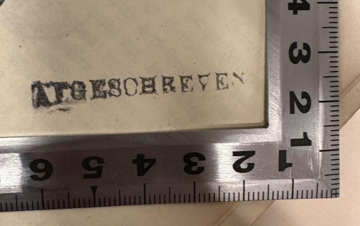 -, Stempel: Besitzwechsel; 'AFGESCHREVEN' (Prototyp)