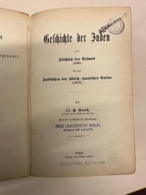 BD 1220 G735-5(2) : Geschichte der Juden. 5, Geschichte der Juden vom Abschluß des Talmud (500) bis zum Aufblühen der jüdisch-spanischen Cultur (1027) (1870)