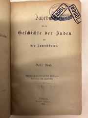 BD 1220 J25-4 4. 1869: Jahrbuch für die Geschichte der Juden und des Judenthums (1869) (1869)