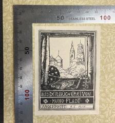 - (Fladt, Kuno), Etikett: Exlibris; 'Aus der Bücherei von Kuno Fladt angeschafft: '.  (Prototyp)