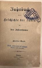 BD 1220 J25-2 2. 1861: Jahrbuch für die Geschichte der Juden und des Judenthums (1861) (1861)