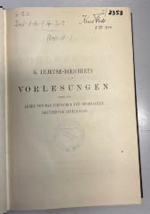 GB M 1976 : G. Lejeune-Dirichlets Vorlesungen über die Lehre von den einfachen und mehrfachen bestimmten Integralen (1904)