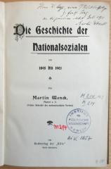 M 214 123 : Die Geschichte der Nationalsozialen von 1895 bis 1903  (1905)