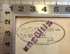 - (Bund der Landwirte), Stempel: Datum, Nummer; 'Eing. 25. Mrz 1908 - Tgb. No 371. Anl.'. 