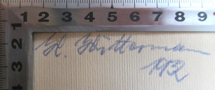 -, Von Hand: Name; 'H. Hüttermann, 1932'