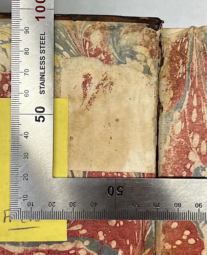 GB M 2116 : Christiani Wolfii .. Elementa Matheseos Universae (1743);-, Ausriss: ; '[...]'