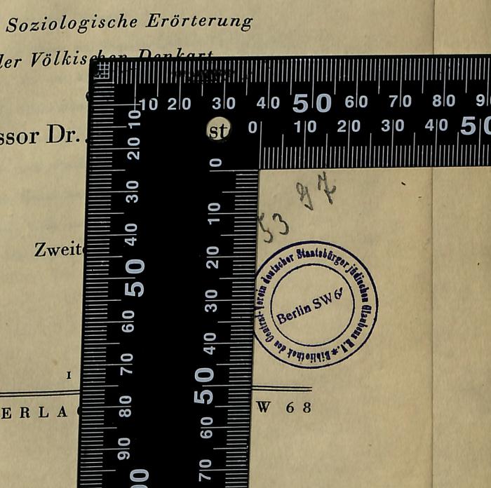 - (Central-Verein Deutscher Staatsbürger Jüdischen Glaubens), Von Hand: Signatur; '53G7'. 