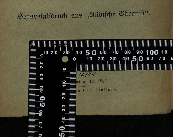 - (Bibliothek der Jüdischen Gemeinde zu Berlin), Von Hand: Exemplarnummer; '12974'. 
