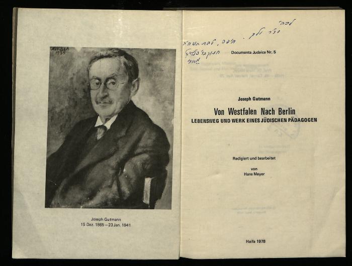 ER II 01/50 : Von Westfalen nach Berlin:  Lebensweg und Werk eines jüdischen Pädagogen. (1978)