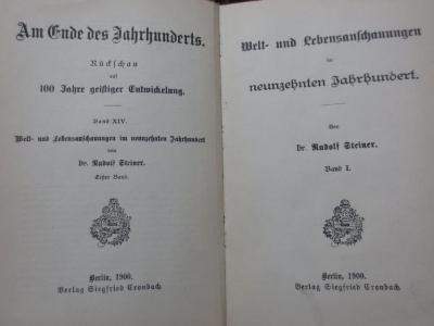I 6079 1.2 3.Ex.: Welt- und Lebensanschauungen im neunzehnten Jahrhundert (1900)