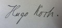 G46 / 1427 (Koch, Hugo), Von Hand: Autogramm, Name; 'Hugo Koch.'.  (Prototyp)