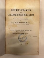 BD 1280 H576 : Jüdische Gedanken und Gedanken über Judentum : Autoris. (1924)