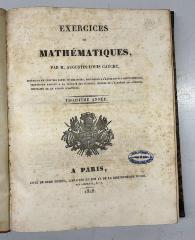 GB M 2175 : Exercices de mathématiques. Troisième Année
 (1828)