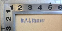 - (Stuermer, P. J.), Stempel: Name, Berufsangabe/Titel/Branche; 'Dr. P. J. Stuermer'. 