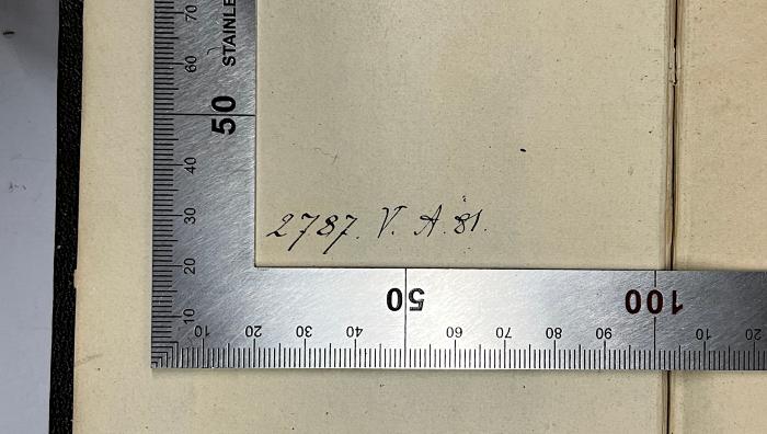 GB M 2048 : Der barycentrische Calcul (1827);-, Von Hand: Signatur; '2787. V. A. 81.'