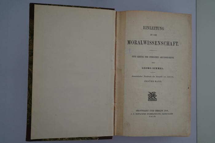P 35 : Einleitung in die Moralwissenschaft : eine Kritik der ethischen Grundbegriffe (1904)