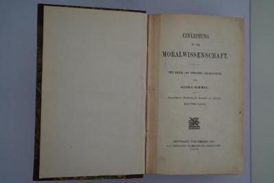 P 35 : Einleitung in die Moralwissenschaft : eine Kritik der ethischen Grundbegriffe (1904)