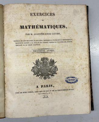 GB M 2175 : Exercices de mathématiques. Troisième Année
 (1828)