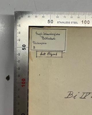 GB M 2173 : Exercices de mathématiques. (1826);- (Graefl. Schaesberg'sche Bibliothek), Etikett: Name, Berufsangabe/Titel/Branche; 'Graefl. Schaesberg'sche Bibliothek Philosophie B'. 