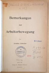 M 271 134 : Bemerkungen zur Arbeiterbewegung (1905)