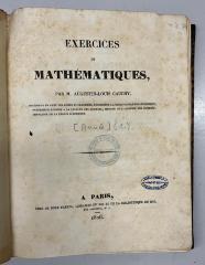 GB M 2173 : Exercices de mathématiques. (1826)