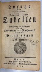 GB M 2107 : Zusätze zu den logarithmischen und trigonometrischen Tabellen (1770)