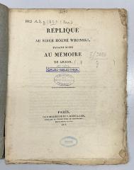 GB M 2089 : Réplique au Sieur Hoëné Wronski, faisant suite au mémoire de Arson (1818)