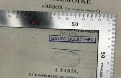 - (Niedersächsische Staats- und Universitätsbibliothek Göttingen), Stempel: Berufsangabe/Titel/Branche, Name, Nummer; 'No=2691 Gauss-Bibliothek.'. 