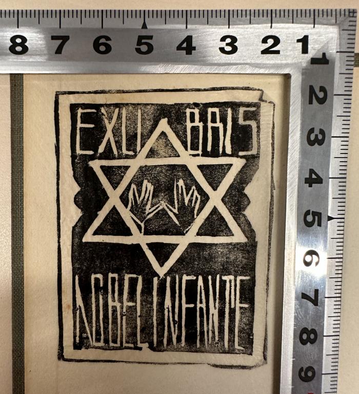 -, Etikett: Exlibris, Motto, Zeichen; 'EXLIBRIS
[NOBEL INFANTE]' (Prototyp)
