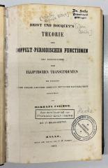 GB M 2170 : Theorie der doppelt-periodischen Functionen …  (1862)