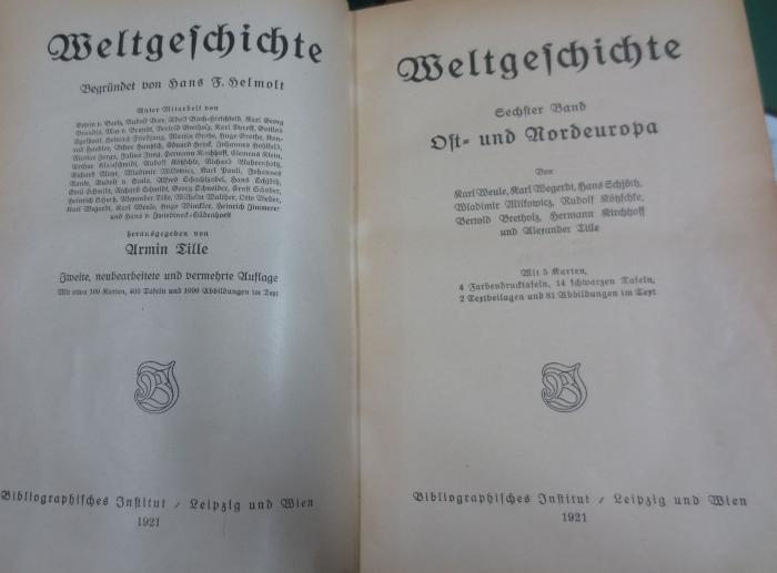 I 38401 6 3.Ex.: Weltgeschichte : Sechster Band. Ost- und Nordeuropa (1921)