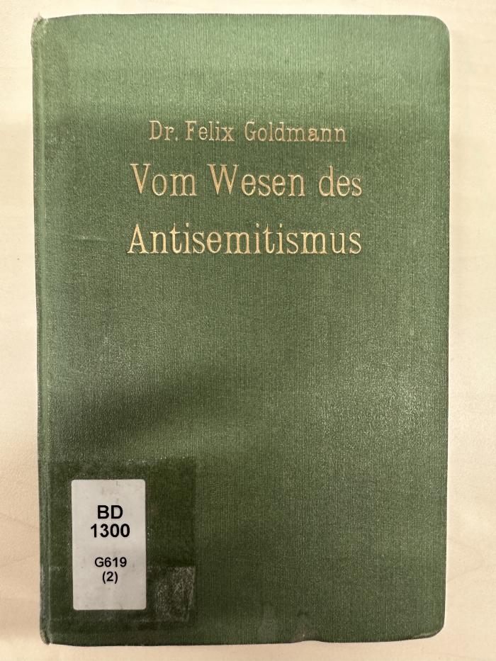 BD 1300 G619(2) : Vom Wesen des Antisemitismus (1924)