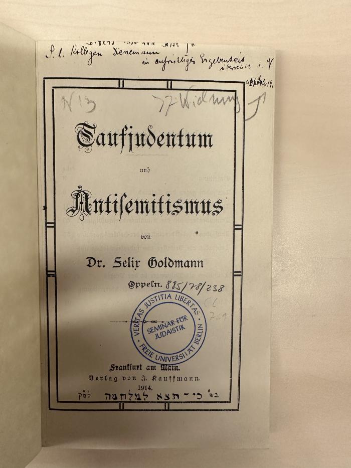 BD 1430 G619 : Taufjudentum und Antisemitismus (1914)