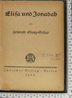 Z 221.88 GLAN : Elisa und Jonadab (1920)