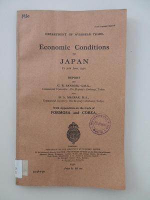 Ieb 501 : Economic Conditions in Japan to 30th June, 1930 (1930)