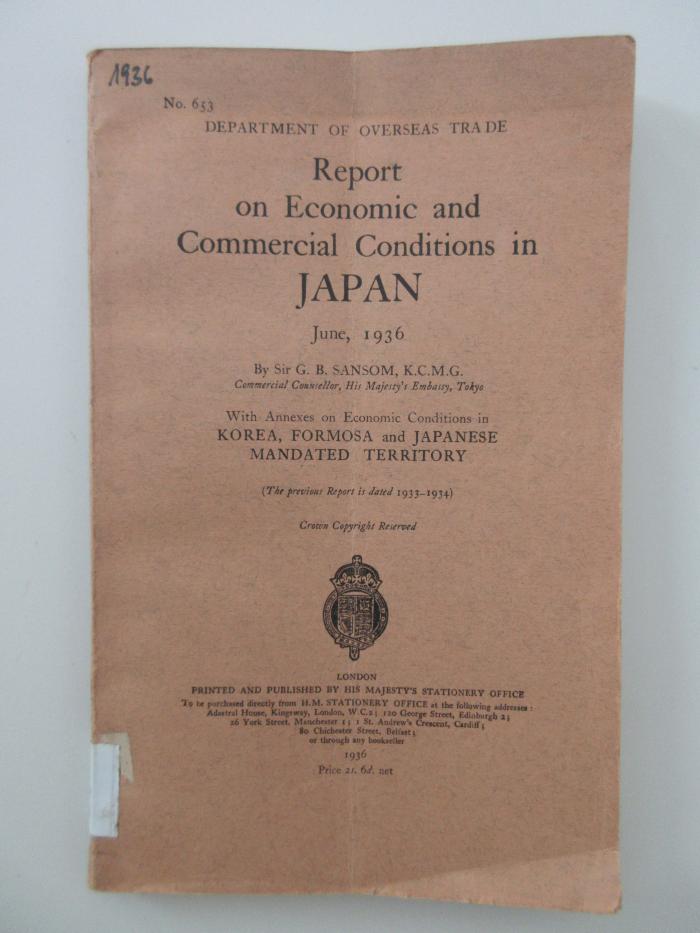Ieb 501 : Report on Economic and Commercial Conditions in Japan : June 1936 (1936)