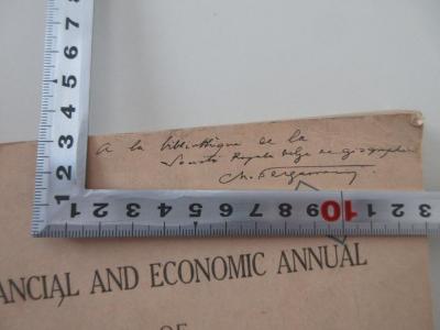 - (Société royale de géographie Bruxelles  ;Bibliothèque de la Société royale belge de géographie), Von Hand: Notiz; 'a la bibliothique de la Société royale belge de géographie (Ch. Bergaming)
'. 