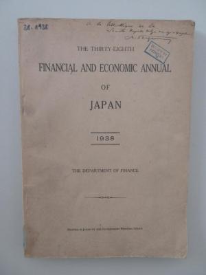 Ieb 158 : The Thirty-Eighth Financial and Economic Annual of Japan (1938)