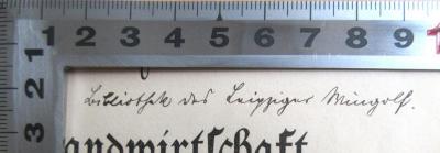 - (Leipziger Wingolf), Von Hand: Berufsangabe/Titel/Branche, Ortsangabe; 'Bibliothek der Leipziger Wingolf'. 
