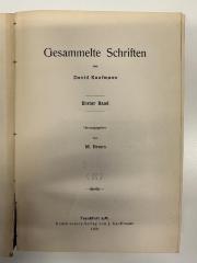 BD 1620 K21-1 : Gesammelte Schriften. 1 (1908)