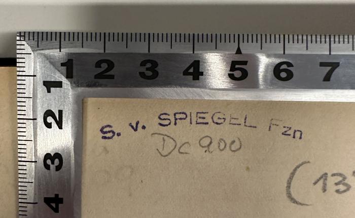 -, Stempel: Notiz; 'S. v. SPIEGEL Fzn'