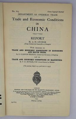Iec 425 : Trade and Economic Conditions in China (1935)