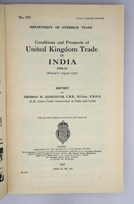 Ied 630 : Conditions and Prospects of United Kingdom Trade in India (1932)