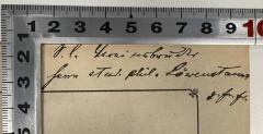 - (Löwenstamm, (?)), Von Hand: Annotation, Name; 'S. l. [XX] überreicht
Herrn stud. phil. Löwenstamm
[XX]'. 