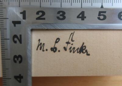 - (Fink, M. B.), Von Hand: Name; 'M. B. Fink'. 