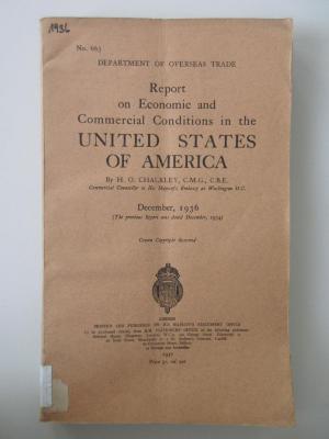 Icb 3292 : Report on Economic and Commercial Conditions in the United States of America (1936)